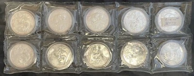 1995 Silver Panda 1 oz. Sheet of !0 Coins. Original Sealed. Free shipping. - Image 1 of 4