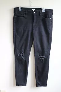 J. Crew Factory 32 Black Distressed Skinny Cotton Stretch Jeans E3041 - Picture 1 of 7