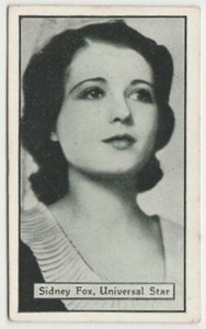 Sidney Fox 1933 Turf Personality Series Film Stars Tobacco Card #13