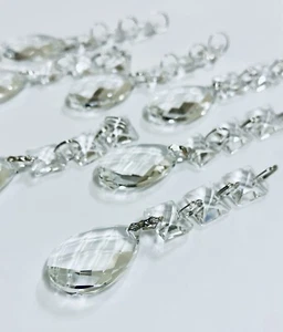 x4 Araña Cristal Vidrio Facetado Almendra Gotas Luz Piezas Decoración Boda - Imagen 1 de 1