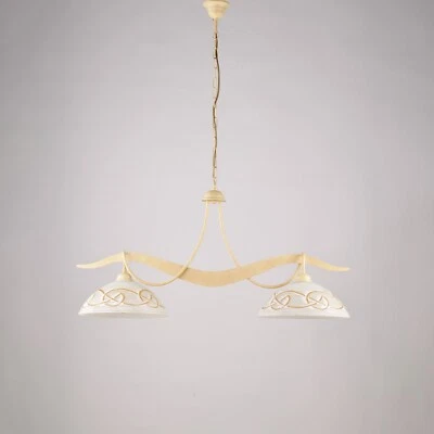 Lustre Équilibré En Fer Forgé Classique Ivoire 2 Lumières BON-833 - Photo 1/2