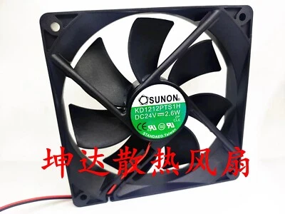 SUNON KD1212PTS1H 24V 2.6W 12CM 12025 2-Wire Cooling Fan - Image 1 of 2