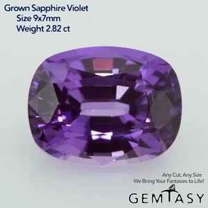 Piedra tallada - Zafiro violeta Czochralski (tirado) cultivado en laboratorio, faceta 9x7 mm 2,82 quilates - Imagen 1 de 4