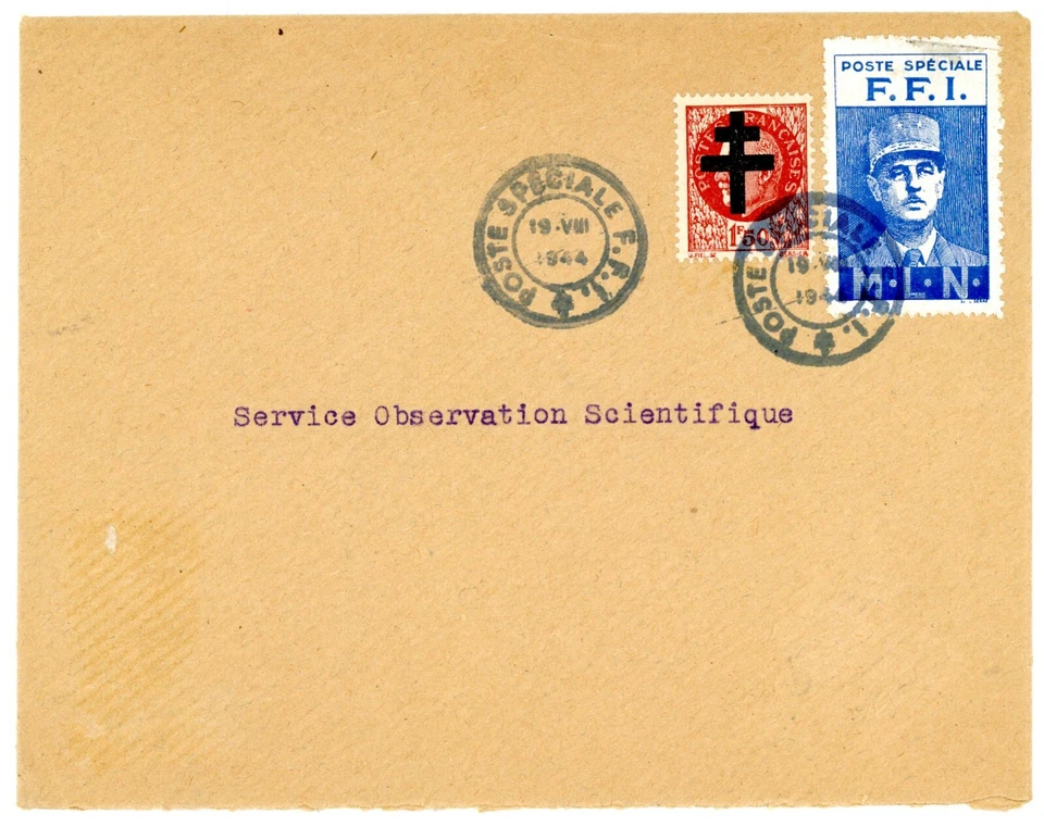 FRANCE WWII FREE FRANCE MILITARY FRANKED COVER NEAT AND SCARCE - Image 1 of 2