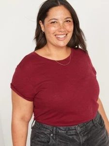 OLD NAVY Women's PLUS Size 2X EveryWear Crew-Neck Slub Knit T-Shirt-Have A Heart - Picture 1 of 5