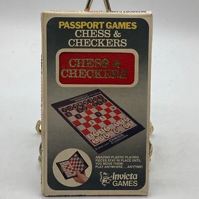 NOS 1973 Invicta Passport Games Chess & Checkers Game  - Image 1 of 4