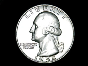 1958 D 90% Silver Washington Quarter Double Died Obverse & Crack on Reverse - Picture 1 of 11