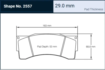 Pagid Brake Pad Set, NEW 2557 RS 29, BMW Z4 GT3 / McLaren MP4-12C GT3 Race Cars - Image 1 of 4