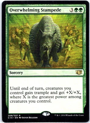 #208 Overwhelming Stampede Commander 2014 Rare - Image 1 of 2