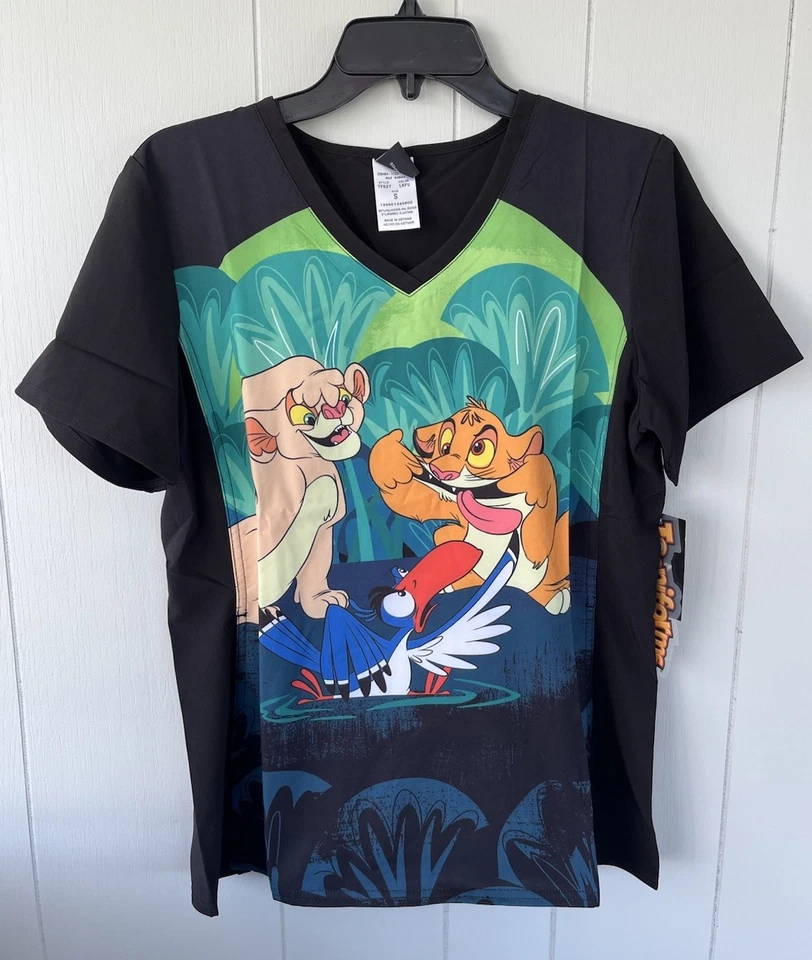 NWT Women’s Small Disney Lion King Print Scrub Top - Image 1 of 1
