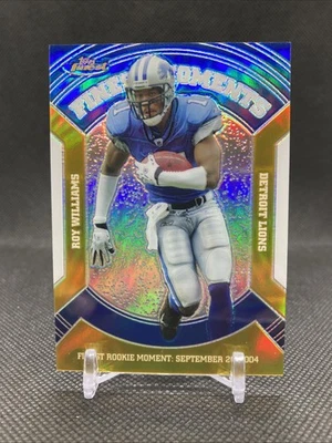 #VFM-RW Roy Williams 2007 Finest SN #/50 Detroit Lions Moments Gold Refractors - Image 1 of 2
