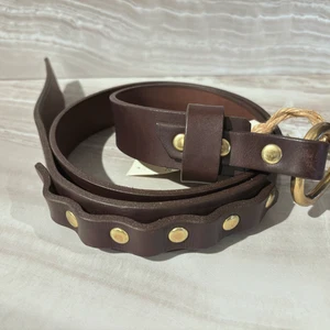 Relic Leather Co. Shire Belt 36" Brown English Bridle Leather Solid Brass - Picture 1 of 5