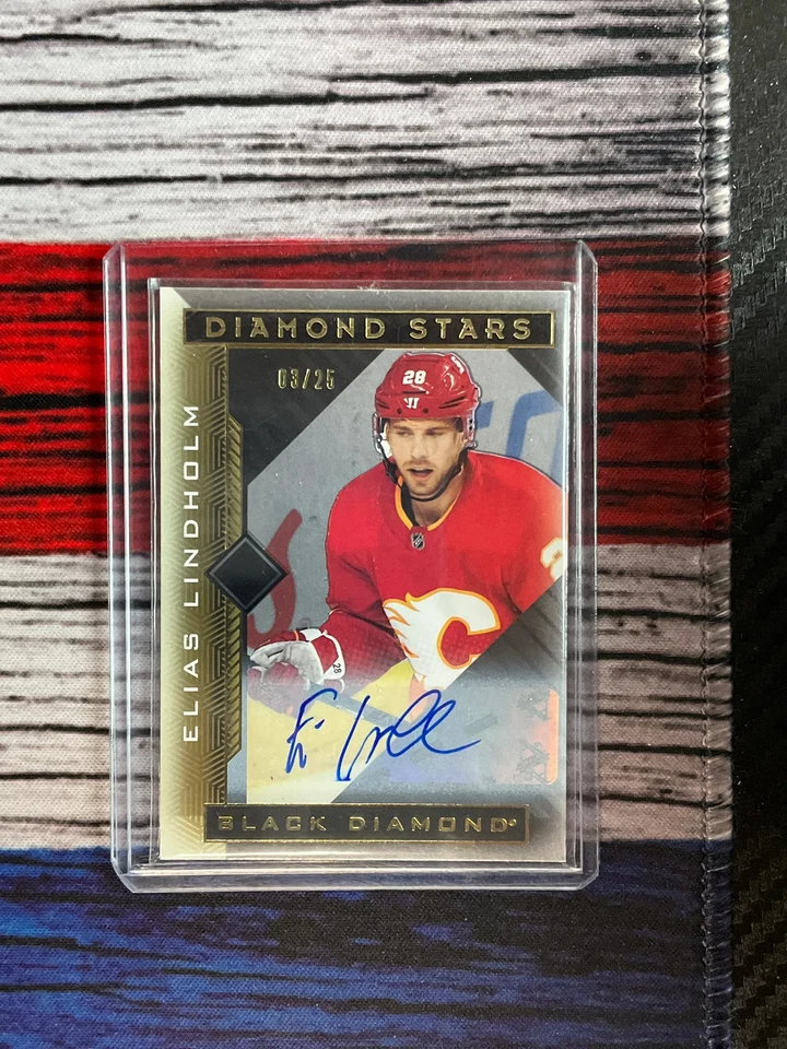 2022 2021-22 Upper Deck Black Diamond Diamond Stars Elias Lindholm 03/25 - Image 1 of 2