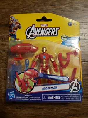 Marvel Avengers Iron Man 4" Battle Gear Power Blast Action Figure New - Image 1 of 2