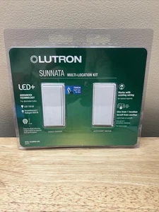Lutron Sunnata LED atenuador e interruptor de accesorios kit de 3 vías - blanco (STCL-153MRH-WH) - Imagen 1 de 6