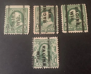 Racine Wis. Precancel 1898,1902 1c green PSS# L-1 E 4pcs. - Picture 1 of 1