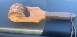 Antique Primitive Wood Butter Roller Rolling Pastry Press Kitchen Germany - Picture 1 of 10