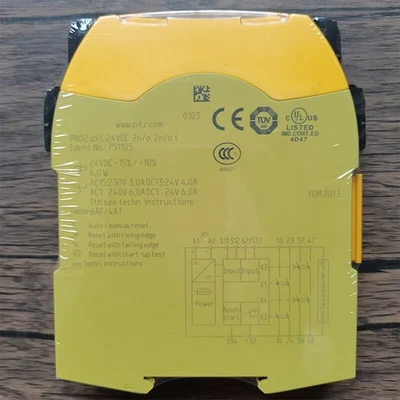 New For PILZ 751105 PNOZ s5 24VDC 2n/o 2n/o t Safety Relay - Image 1 of 4