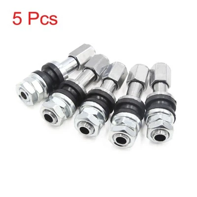 Vástago de válvula de neumático de rueda sin cámara tono plateado de 44 mm de longitud 5 piezas para vehículo automóvil Foto 1 de 2