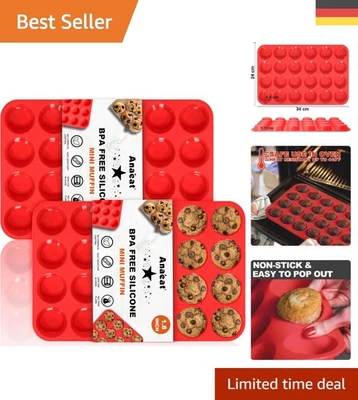 Vielseitiges Mini-Cupcake-Tablett, Silikon für Muffins und Desserts – 2 Stück - Bild 1 von 4