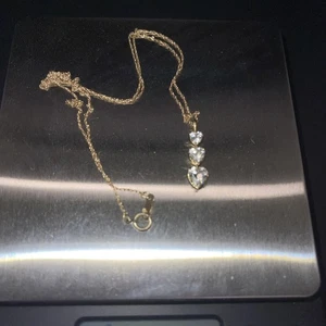 JCM 14K Yellow Gold Three Stone Pend With 18.5" Necklace Marked N/C 14K - Picture 1 of 7