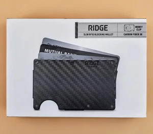 Cartera con bloqueo RFID The Ridge. Fibra de carbono con clip para dinero 3K. NUEVO. - Imagen 1 de 2