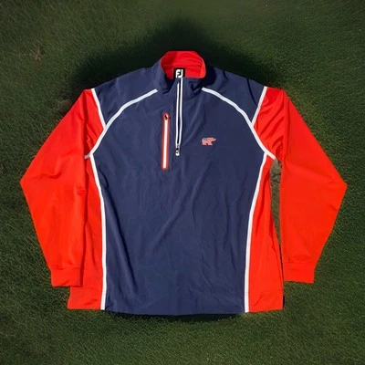 Jaqueta FootJoy Adulto Grande Azul Vermelho Urso de Golfe Melhor Quebra-Vento Camisa de Vento FJ - Imagem 1 de 4