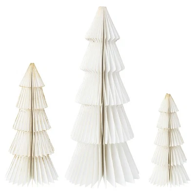 Decorações de mesa de papel para árvore de Natal, branco, 3 unidades - Imagem 1 de 4