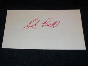 New York Jets Ed Bell Signed Auto 3x5 Vintage Index Card TOUGH - Picture 1 of 1