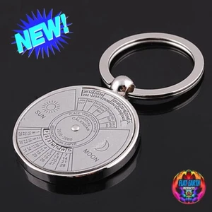 FLAT EARTH 50 Years Perpetual Calendar Astrolabe Unisex Key Chain Jewelry Gifts - Picture 1 of 12