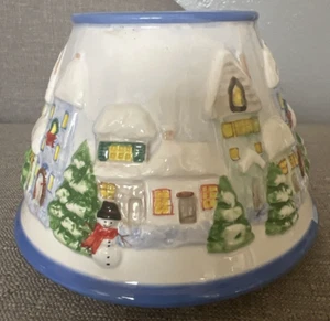 Yankee Candle Christmas Village Shade 4 x 6" Winter Ceramic for Jar Candle - Picture 1 of 6