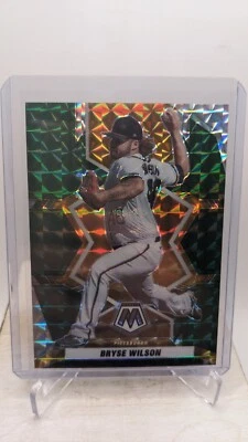 2022 Panini Mosaic Baseball Bryse Wilson Pittsburgh Pirates Green Mosaic Prizm - Image 1 of 4
