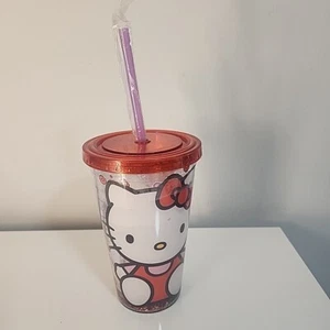 Hello Kitty Tumbler Collectible Glitter Balloon Sanrio 16 Oz Travel Cup RARE NEW - Picture 1 of 16