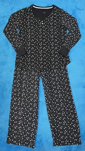 Nautica 2 Pc Sleepwear Set, Stretch Fleece Navy Polka Dot, Women’s Medium - Picture 1 of 15