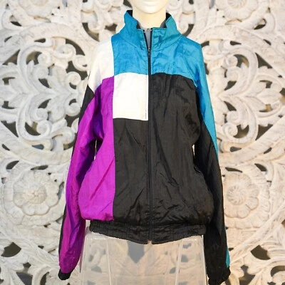 Chaqueta cortavientos olímpica vintage de Estados Unidos estilo bloques de colores pequeña unisex Foto 1 de 4