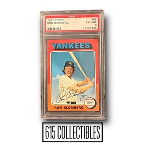 1975 TOPPS RON BLOMBERG PSA 6 EX-MINT #68 GRADED | NEW YORK YANKEES