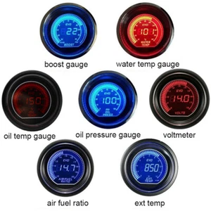 52mm Car Digital Turbo Boost Gauge PSI BAR Water Temp Oil Temp Oil Pressure Gaug - Picture 1 of 17