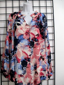 "NEW" JONE NEW YORK SIGNATURE / ORG $89 🌸 SIZE 3X==FLORAL PRINT / BLOUSE - Picture 1 of 8