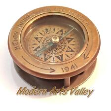 Brass Flip Compass Antique Finish Magnifier gift 