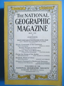 National Geographic 1931 May Illinois Hump Of Andes Grimms Fairyland Magazine - Picture 1 of 2