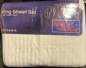 King Sheet Set Ellison 50% Cotton/50% Polyester New in Pkg 200 thread PET RESCUE - Picture 1 of 5