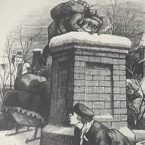 Vedere Babbo Natale Thomas Nast xilografia stampa incisa 1881 Harper's Weekly - Foto 1 di 18