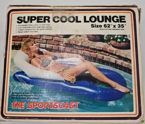 Vintage 80er Jahre Luxus Pool aufblasbar super coole Lounge Gr. 62"x 35" THE SPORTSCAST  - Bild 1 von 9