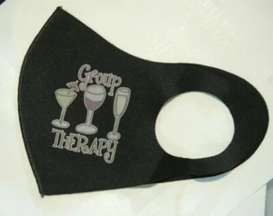 Face mask REUSABLE custom GROUP THERAPY wine party group - Picture 1 of 1
