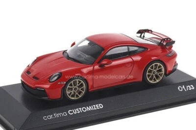1:43 MINICHAMPS 2020 PORSCHE 911 992 GT3 "China Edition" red cartima CUSTOMIZED - Image 1 of 2