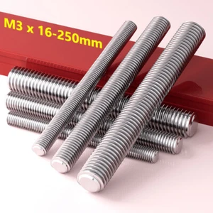 A2 Edelstahl Vollgewindestange Stange M3 16-250 mm Schrauben Bolzen Güte 18-8 - Bild 1 von 10