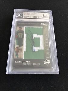 Lebron James 2012 All Time Greats Letterman Auto Patch 09/25 BGS 8.5