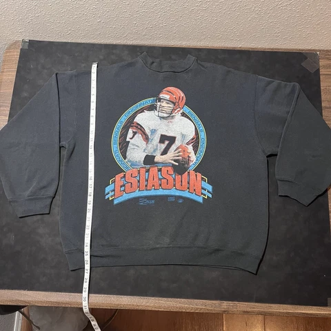 Cincinnati Bengals Football Sweatshirt Vintage Salem Sports Boomer Esiason #7 XL Cover