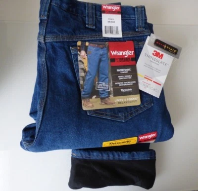 Pantalones de mezclilla para hombre Wrangler Riggs ropa de trabajo 3M aislamiento aislante forro polar Foto 1 de 4