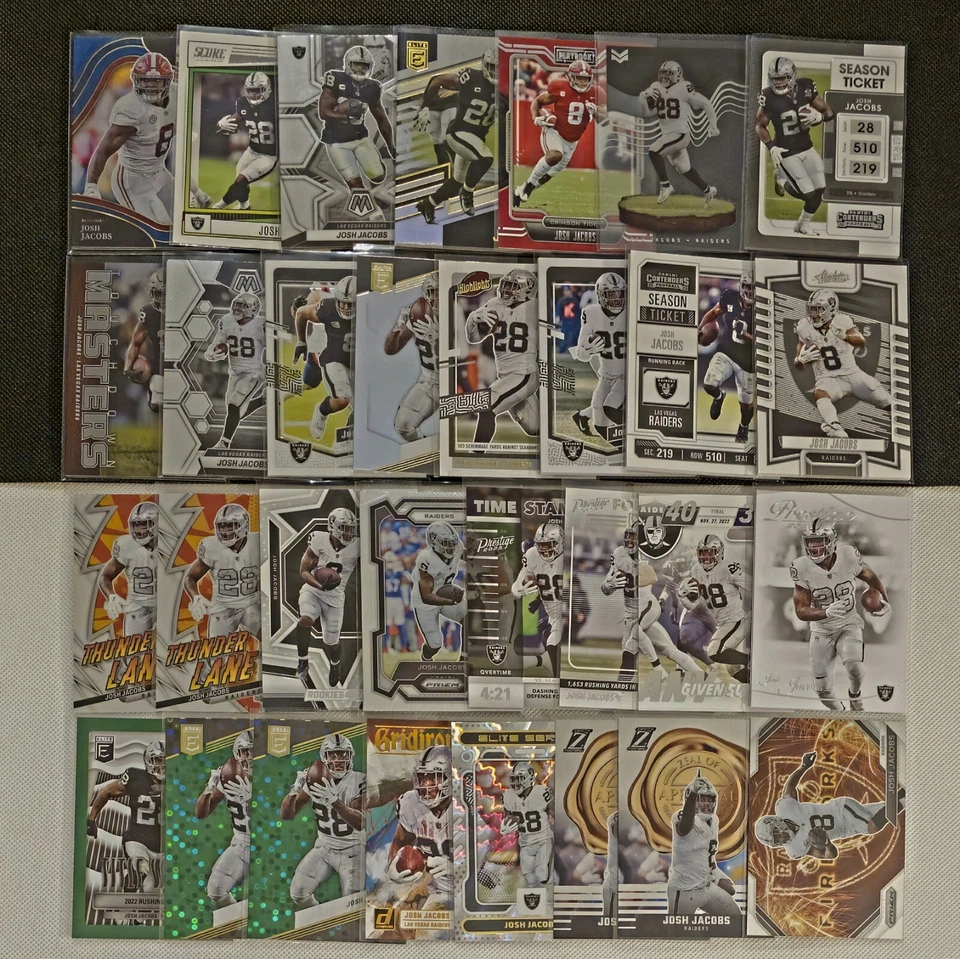 Josh Jacobs Inserts Premiums Base Pick Your Card & $ave Las Vegas Raiders - Image 1 of 1